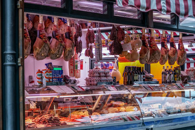 Panoramic shot of store for sale in market