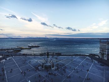 High angle view of sea against sky