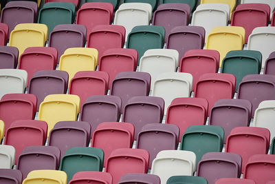 Full frame shot of multiple colour chairs