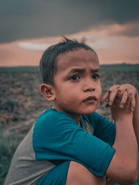 Portrait of boy on beach