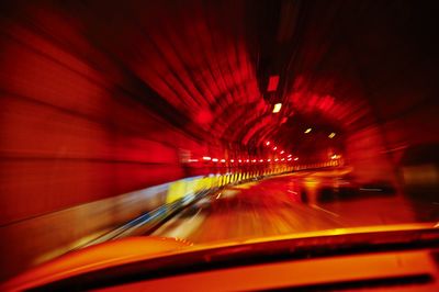 Blurred motion of tunnel