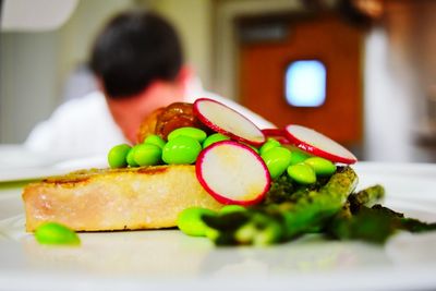 Close-up of food on table