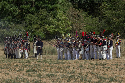 People in field