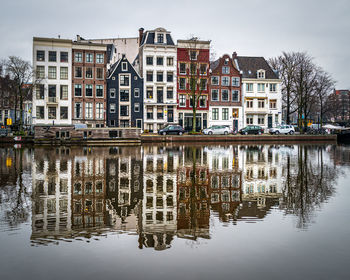 Reflection of buildings in water