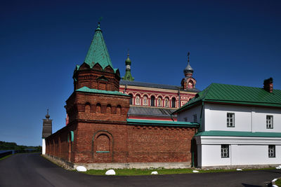 Exterior of building against clear blue sky