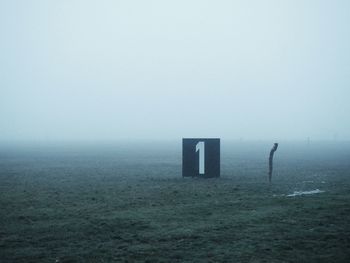 Scenic view of sea during foggy weather