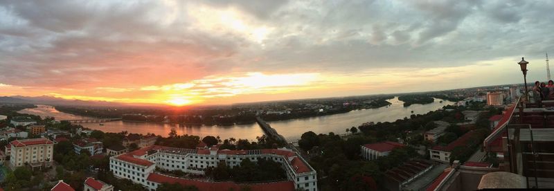 Panoramic view of cityscape against sky