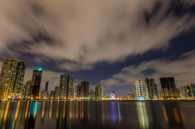 Illuminated city at night