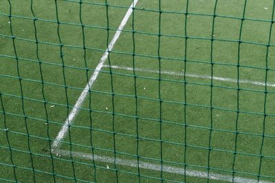 Goal post on soccer field