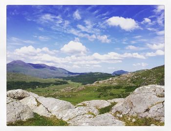 Scenic view of mountains against sky