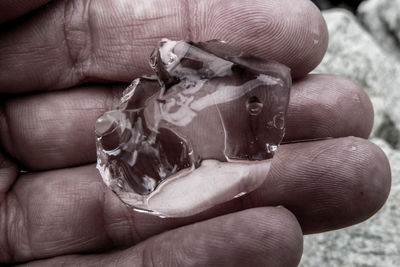 Close-up of cropped hand