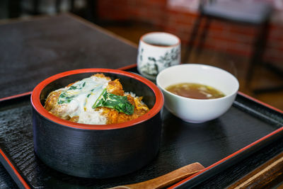 Close-up of food on table