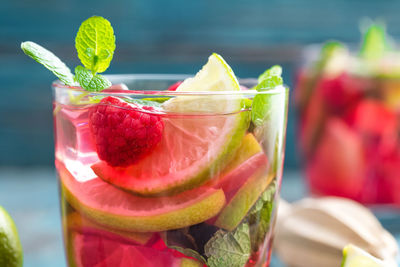 Close-up of drink on table