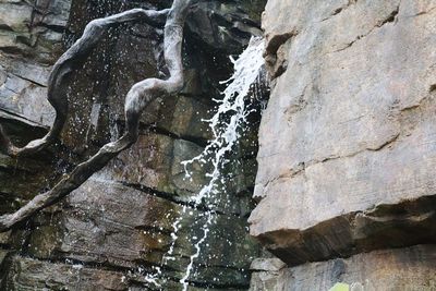 Low angle view of rocks in water