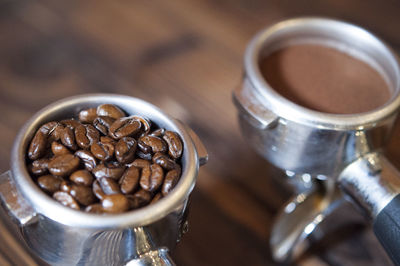 Close-up of coffee cup on table