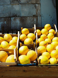 Close-up of yellow pumpkins