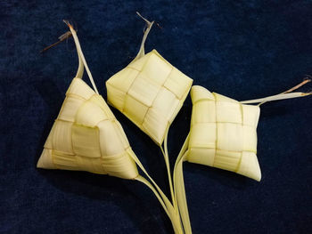 Close-up of clothes hanging on table against black background