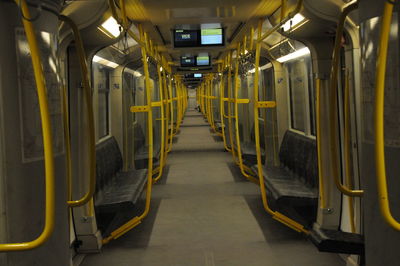 Empty seats in train