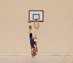 View of man playing basketball 
