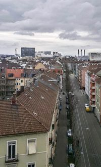 High angle view of city