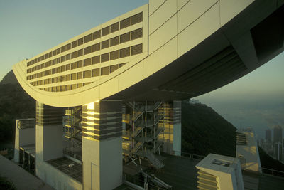 Low angle view of modern buildings against sky