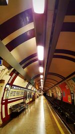 Illuminated subway station