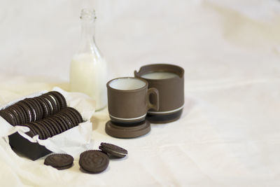 Close-up of coffee cup on table