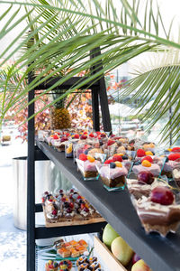 Various fruits for sale at market stall