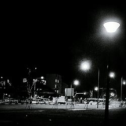 Illuminated street light at night