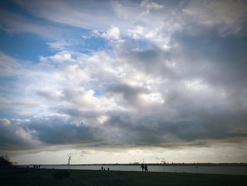 Scenic view of land against sky