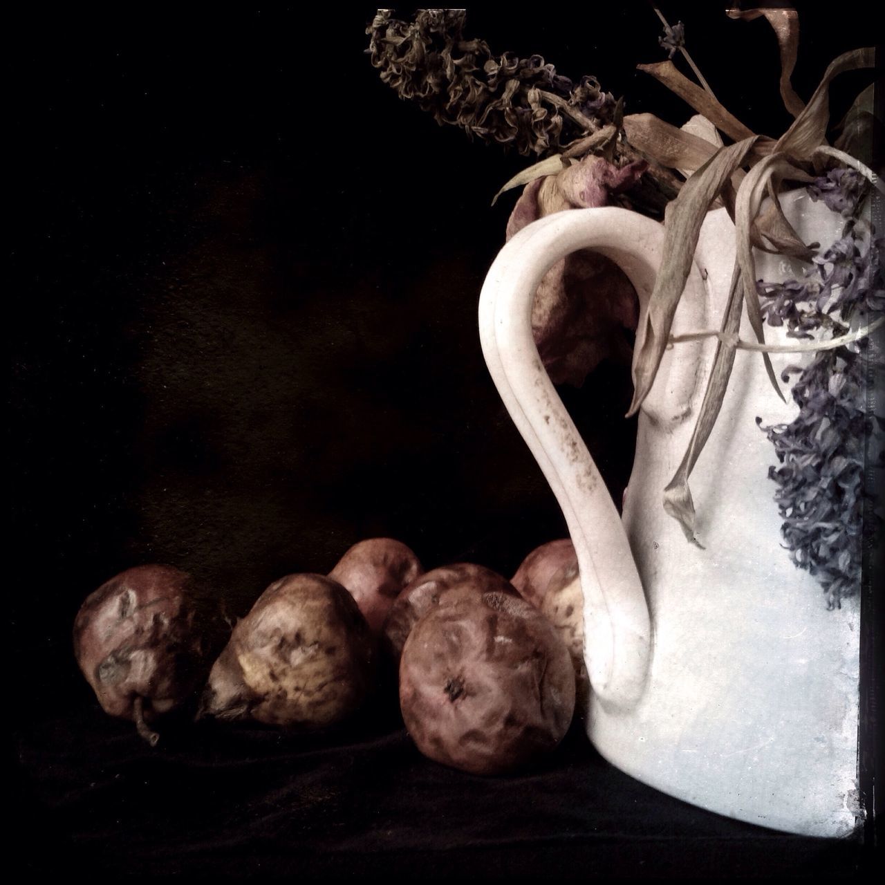 still life, high angle view, indoors, metal, food and drink, close-up, no people, healthy eating, food, table, water, container, freshness, day, old, rusty, reflection, bowl, nature