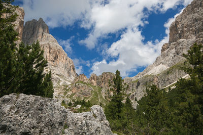 Low angle view of mountains against sky