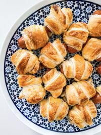 High angle view of breakfast in plate