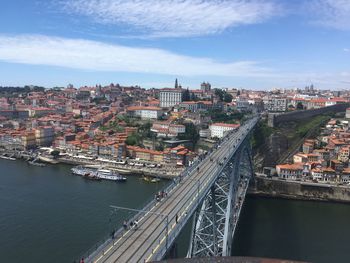 High angle view of bridge over river