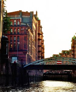 View of canal with buildings in background