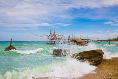 High waves on the punta le morge trabucco