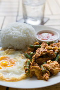 Close-up of food served in plate