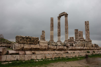 Old ruins of temple against sky