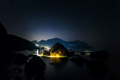 Scenic shot of star field at night