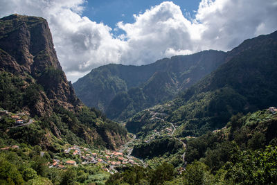 Scenic view of mountains against sky