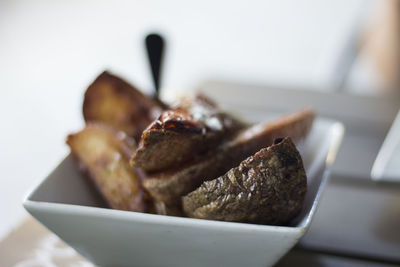 Close-up of bread in plate