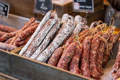 Close-up of food for sale at market stall