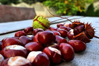 Close-up of fruits on table