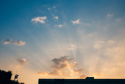 Low angle view of sky during sunset