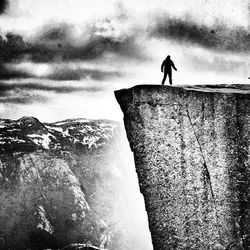 People standing on mountain