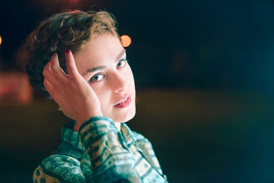 Close-up portrait of young woman