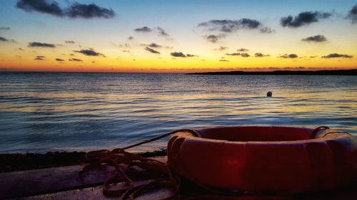 Scenic view of sunset over sea