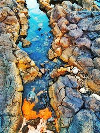 Full frame shot of rock in water