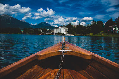 Scenic view of lake against cloudy sky