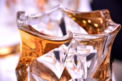 Close-up of ice cream in glass on table